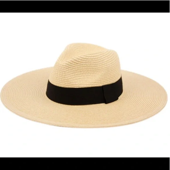 Women’s Wide Brim Braid Paper Straw Panama Floppy Summer Hat - Picture 6 of 6